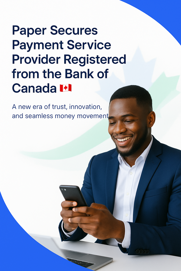 Paper Secures Payment Service Provider Registered from the Bank of Canada